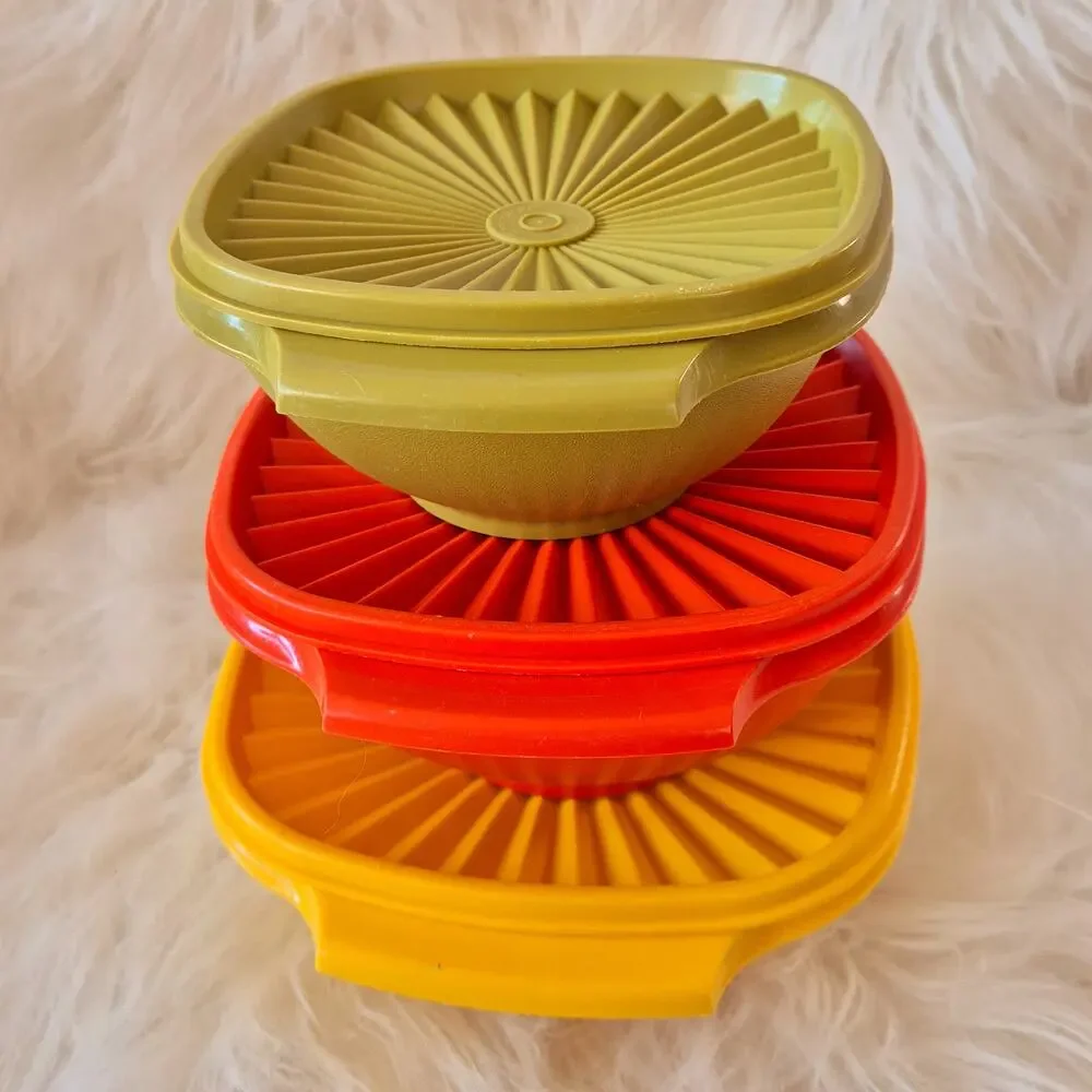 Vintage 1970s Tupperware Servalier Nesting Bowl Set 836 838 840